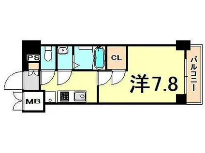 JR東海道・山陽本線 兵庫駅 徒歩7分 5階建 築3年(1K/2階)の間取り写真