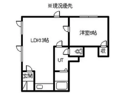 ハイツ東雲(1LDK/1階)の間取り写真