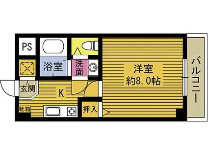 エンブレム顕徳(1K/2階)の間取り写真