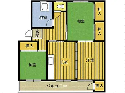 ヴァローレ前田(3DK/3階)の間取り写真