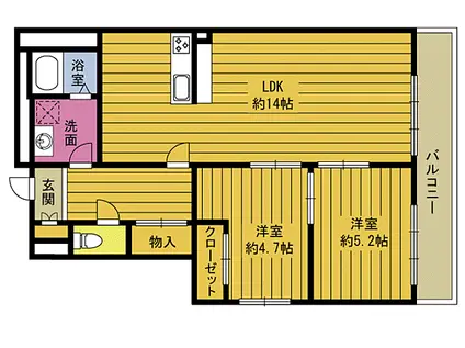 ガーデニア(2LDK/1階)の間取り写真