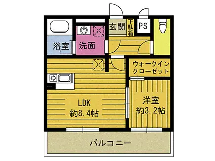アージョスパジオ高松東(1LDK/1階)の間取り写真
