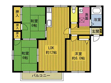 コンフォートパル(3LDK/2階)の間取り写真