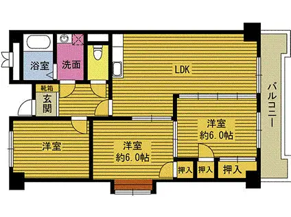 ファミール豊饒B(3LDK/4階)の間取り写真