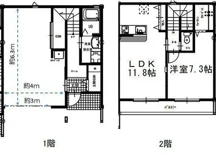 ガレージハウスウェイブ(1LDK)の間取り写真