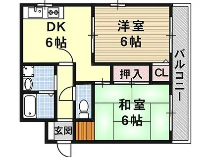 735柳ビル(2DK/3階)の間取り写真