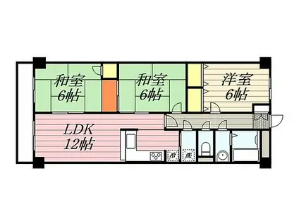 リアライズ城北(3LDK/3階)の間取り写真