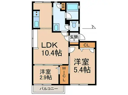 JR紀勢本線 海南駅 徒歩8分 2階建 築36年(2LDK/2階)の間取り写真