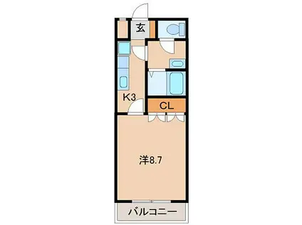 JR阪和線 紀伊駅 徒歩13分 2階建 築15年(1K/2階)の間取り写真