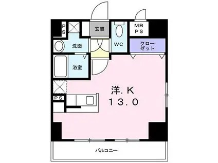 メゾン ド レイ(ワンルーム/7階)の間取り写真
