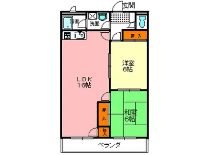 メゾン宮阪(2LDK/2階)の間取り写真
