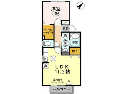 コアロード(1LDK/1階)の間取り写真