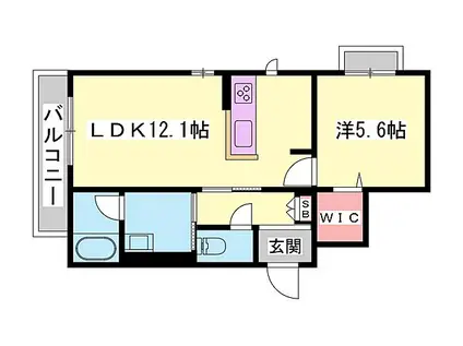 シャーメゾン ファーイースト英賀保(1LDK/3階)の間取り写真
