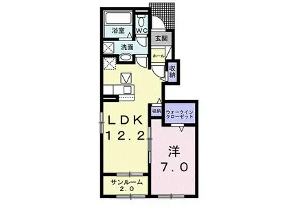 シエロガーデン下余部 A(1LDK/1階)の間取り写真