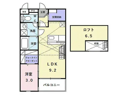 泉北高速鉄道 深井駅 徒歩18分 2階建 築17年(1LDK/2階)の間取り写真