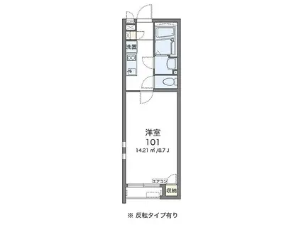 クレイノ垂井(1K/2階)の間取り写真