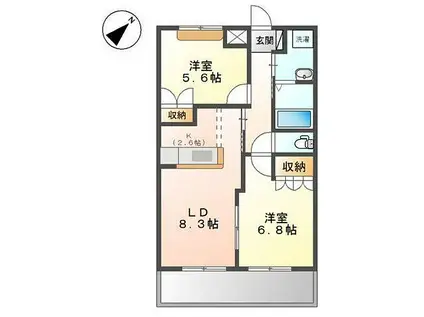 JR東海道・山陽本線 加古川駅 徒歩20分 2階建 築13年(2LDK/2階)の間取り写真