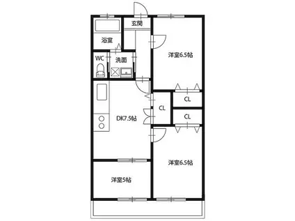 阿波路マンション(3DK/3階)の間取り写真