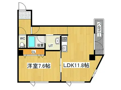 A-1BLD(1LDK/3階)の間取り写真