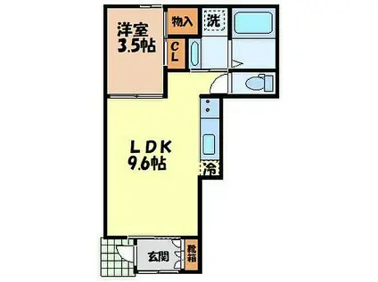 メゾン坂本(1LDK/1階)の間取り写真