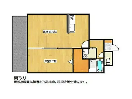 磐田ヒルズIII(1LDK/3階)の間取り写真