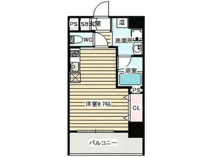 プリモディーネ福島(ワンルーム/9階)の間取り写真