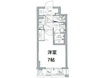 ファーストステージ梅田ウエスト(1K/11階)の間取り写真