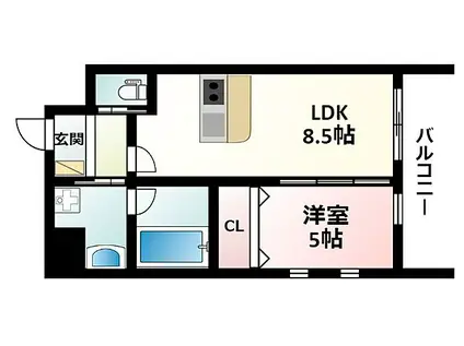 プレジオ江坂II(1LDK/6階)の間取り写真