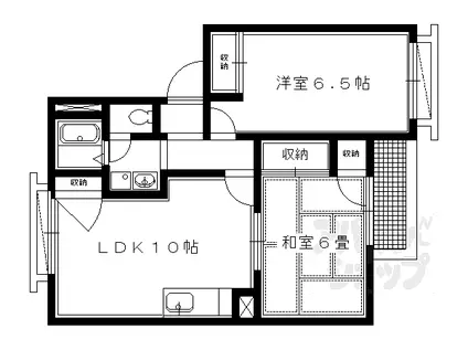 叡山電鉄叡山本線 三宅八幡駅 徒歩4分 2階建 築32年(2LDK/2階)の間取り写真
