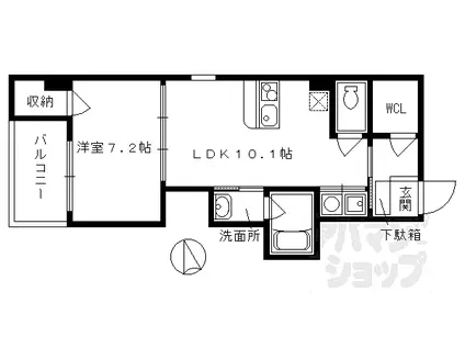 S-FORT知恩院前(1LDK/5階)の間取り写真