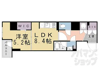 ラ・アトレレジデンス京都(1LDK/1階)の間取り写真