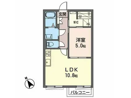 コーポ高丸(1LDK/2階)の間取り写真