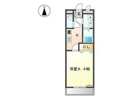 JR山陽本線 竜野駅 徒歩44分 2階建 築22年(1K/2階)の間取り写真