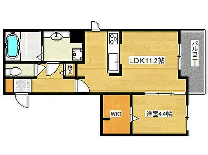 阪急神戸本線 六甲駅 徒歩5分 3階建 築8年(1LDK/2階)の間取り写真