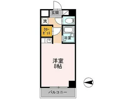 JR山陽本線 姫路駅 徒歩12分 5階建 築29年(ワンルーム/2階)の間取り写真