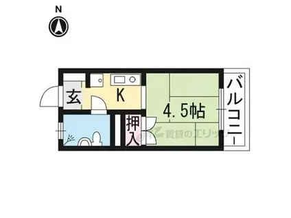 コーポ御薗(ワンルーム/4階)の間取り写真