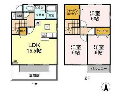 JR予讃線 丸亀駅 徒歩29分 2階建 築19年(3LDK)の間取り写真
