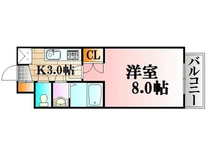ロアール榎町(1K/8階)の間取り写真