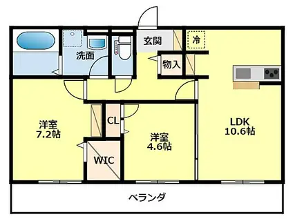愛知環状鉄道 保見駅 徒歩15分 3階建 新築(2LDK/1階)の間取り写真