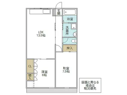 アプリコット多賀(2LDK/2階)の間取り写真