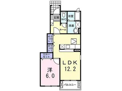 サンライトレジデンスII(1LDK/1階)の間取り写真