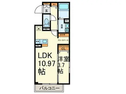 RAFFINE TOKIWA(1LDK/2階)の間取り写真
