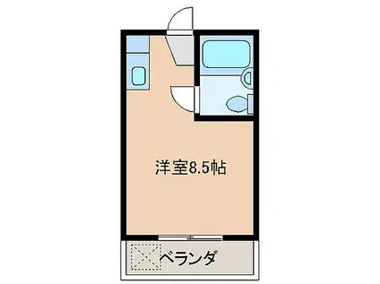 第二ヴィラ瓢亭(ワンルーム/4階)の間取り写真