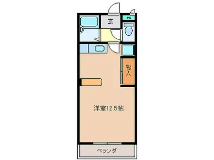 JR紀勢本線 相可駅 徒歩4分 3階建 築28年(ワンルーム/3階)の間取り写真