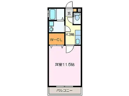 JR紀勢本線 松阪駅 徒歩25分 2階建 築20年(1K/1階)の間取り写真