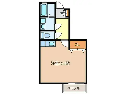 JR参宮線 田丸駅 徒歩24分 2階建 築18年(ワンルーム/2階)の間取り写真