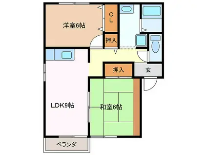 JR参宮線 宮川駅 徒歩24分 2階建 築26年(2LDK/1階)の間取り写真