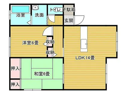 サンシャインプレイスA(2LDK/1階)の間取り写真