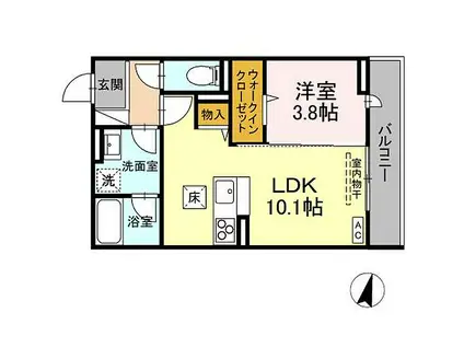 敬正会御門ホームズ(1LDK/1階)の間取り写真