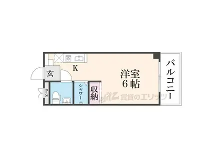 JR東海道・山陽本線 草津駅(滋賀) 徒歩14分 3階建 築36年(ワンルーム/3階)の間取り写真